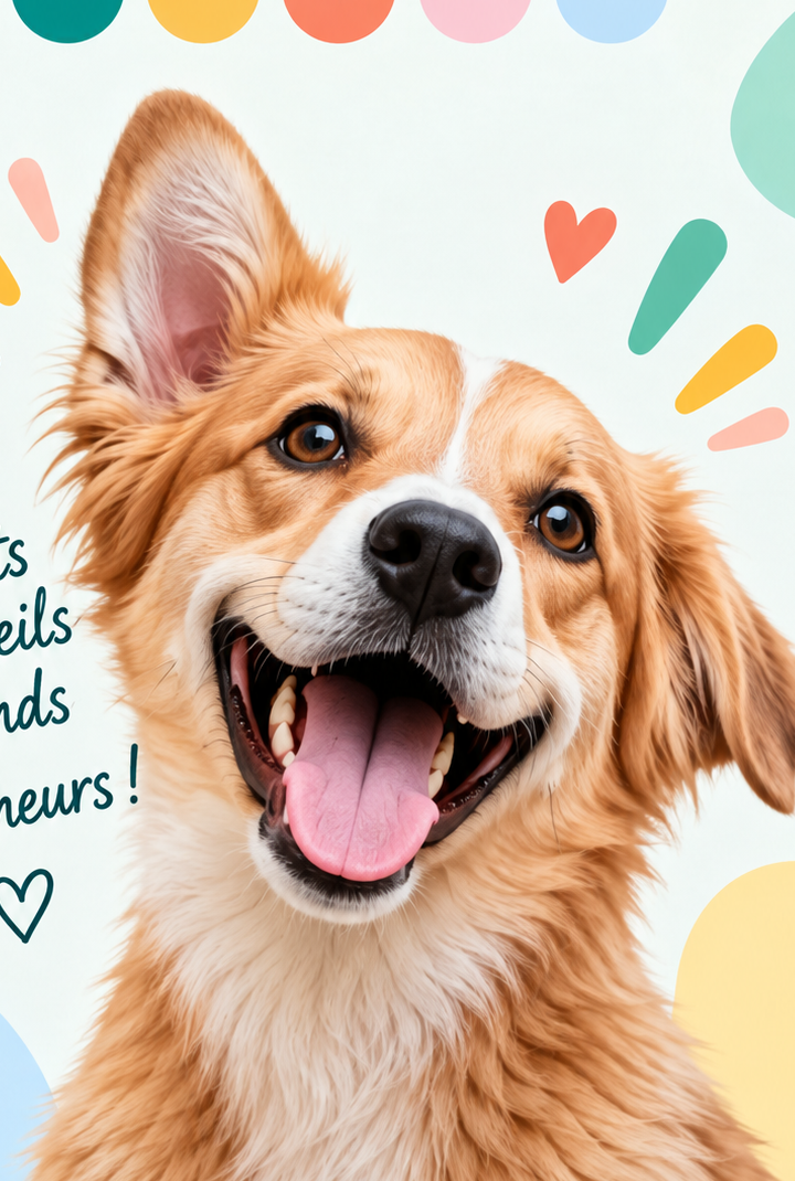 Chien joyeux, gueule ouverte